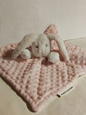 Blankets & Beyond Lovey Bunny Pink White Soft Plush